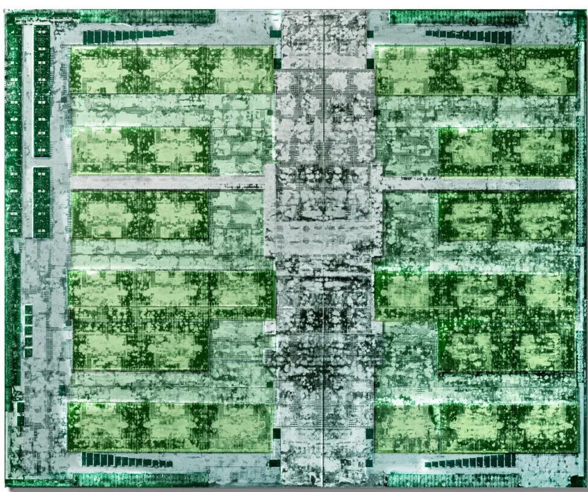 Pascal P100 Die Shot:左上角为 4 组 NVLink